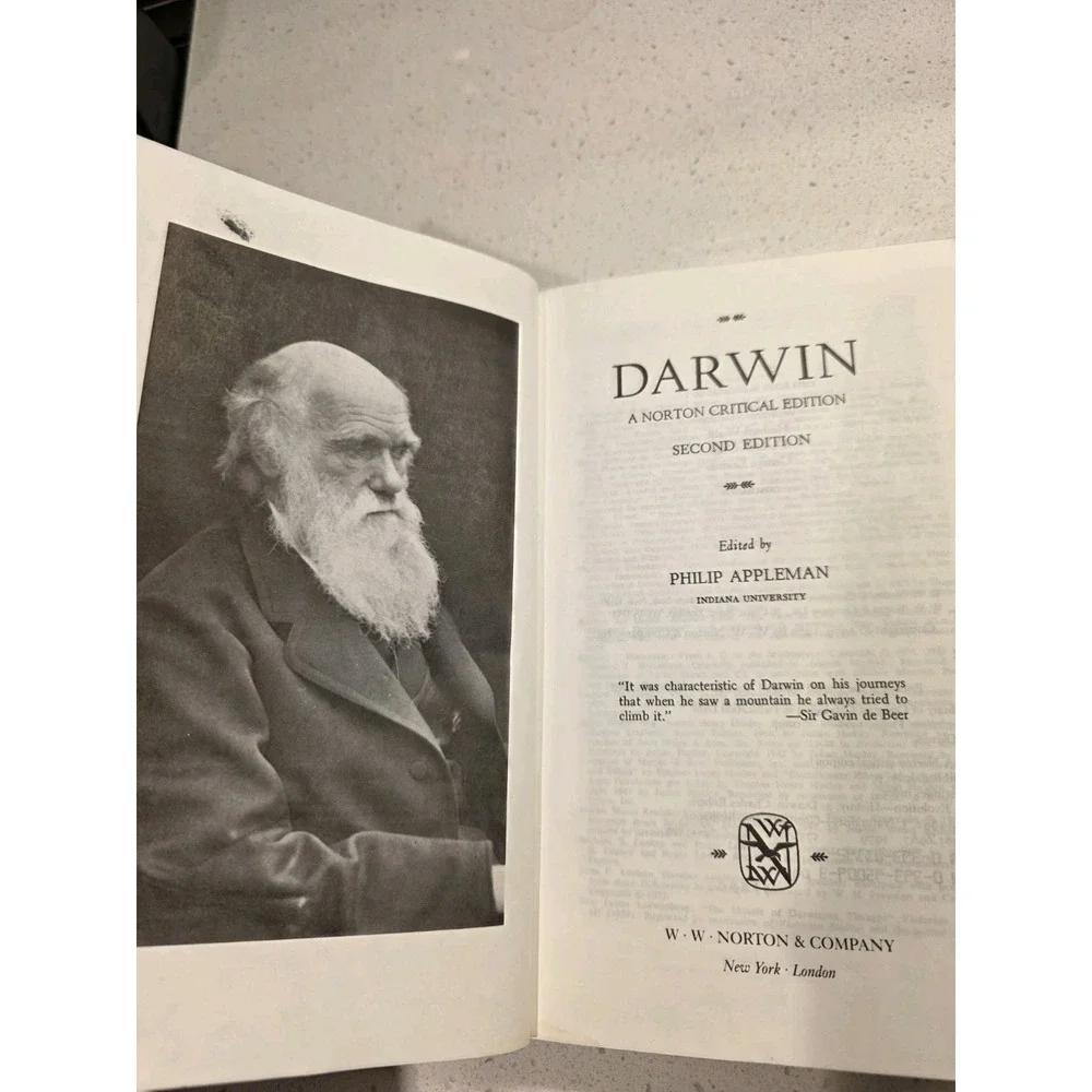 Darwin A Norton Critical Edition Edited by Philip Appleman Second Edition 1979